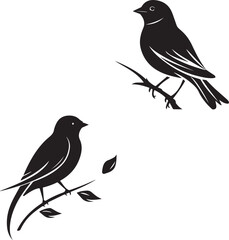 Fototapeta premium Sparrow bird silhouette branch