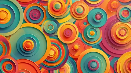 Fototapeta premium A colorful background featuring a pattern of playful, overlapping circles.