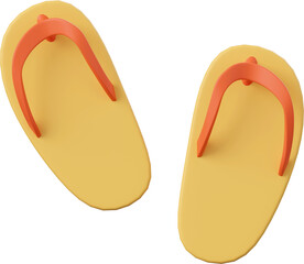 Sandals, 3d illustration of Summer concept