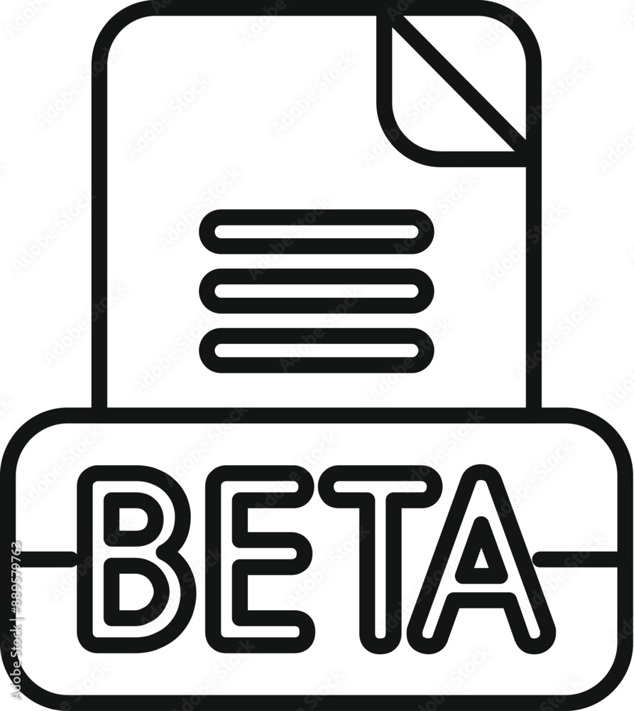 Poster beta version document file representing software development stage
