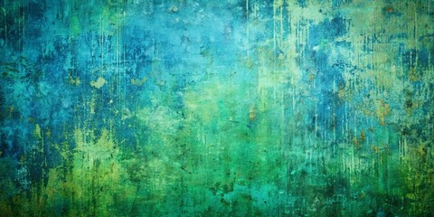 Obraz premium Abstract Teal and Green Grunge Texture, Background, Abstract Art, Wall, Texture, Design