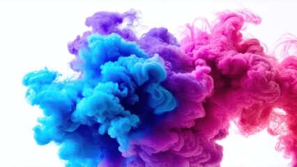 Fototapeta premium Multi-colored smoke on a white background