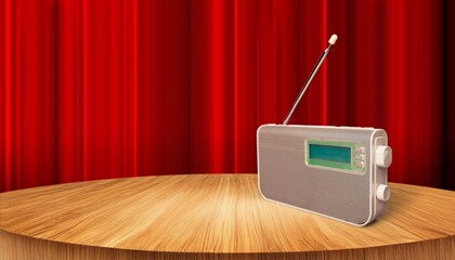 vintage radio Retro broadcast on the desk