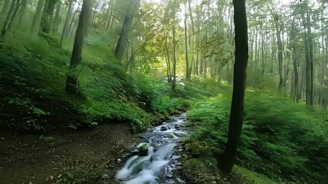 The soft rustling of leaves and chirping of birds accompanies us as we meander along the forest pathway the smell of damp earth filling the air.