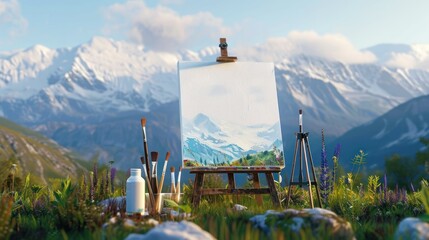 Blank canvas on landscape view