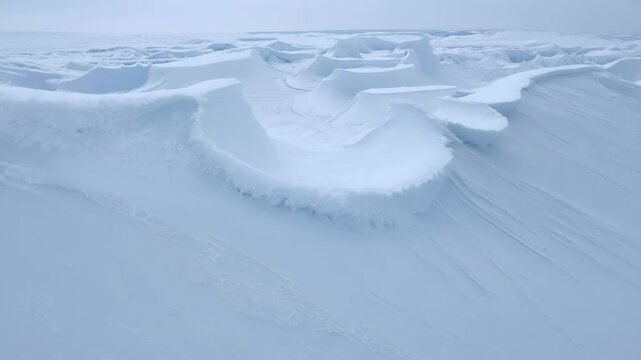 The untouched snow is continually transformed by the fierce winds creating a constantly evolving canvas of white.