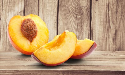 Tasty fresh ripe peach fruit