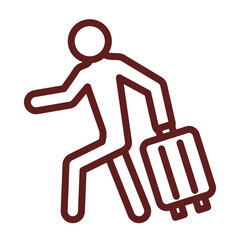 Solo Travel Vector Line Maroon Icon Design