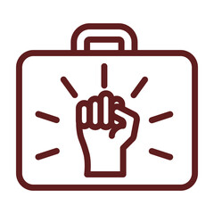 Obraz premium Travel Motivation Vector Line Maroon Icon Design