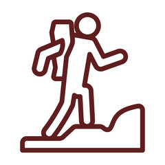 Adventure Travel Vector Line Maroon Icon Design