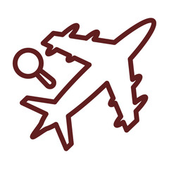 Historical Tourism Vector Line Maroon Icon Design