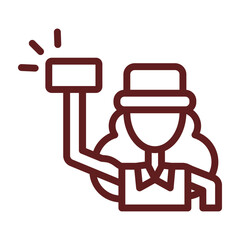 Travel Influencers Vector Line Maroon Icon Design