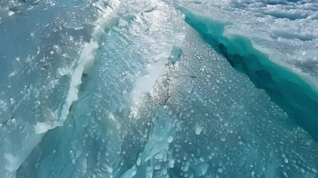 As the sun shines down the glacial meler glistens like diamonds creating a mesmerizing sight for onlookers.