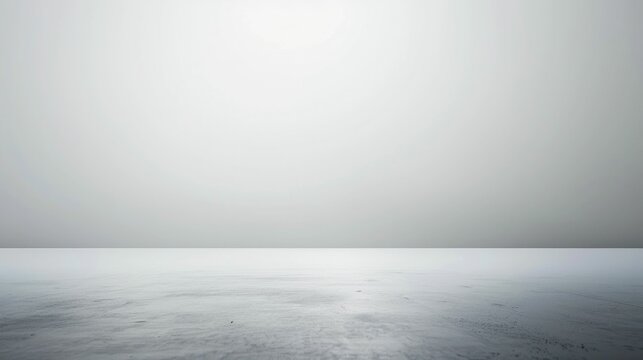 Lonely room with a bright light in the middle of gray background for meditation and reflection