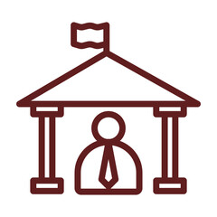 Corporate Governance Vector Line Maroon Icon Design