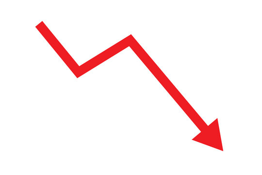 downward red arrow graphic