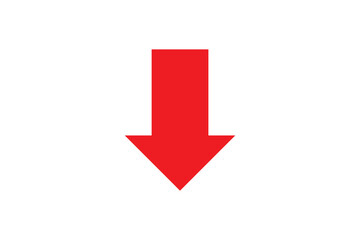 abstract financial chart of red color downtrend line graph. red decline arrow, Red arrow going down vector. © studio's line