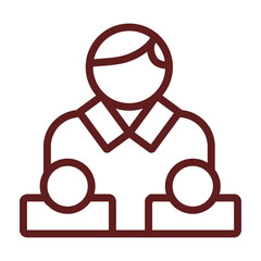 Leadership Training Vector Line Maroon Icon Design