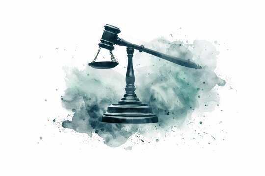 A plaintiff visualized with assertive watercolor presence isolate on white background
