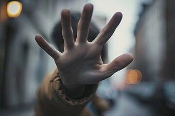 Blurry Figure with Hand Extended