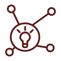 Interactive Learning Vector Line Maroon Icon Design