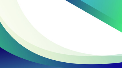 Abstract background with flowing blue and green curves on white for modern business presentation design concept