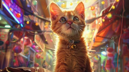 Fun facts about cat adoption, realistic, vibrant colors, vector illustration, background of a clean whiteboard, engaging and educational