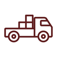 Delivery van Vector Line Maroon Icon Design