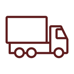 Truck Vector Line Maroon Icon Design