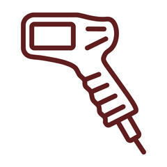 Barcode scanner Vector Line Maroon Icon Design