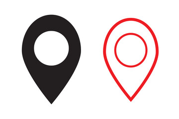 Set of location icons. Modern map markers .Vector illustration on a white background.