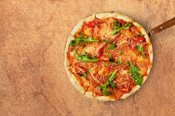 Traditional tasty fresh Italian pizza dish