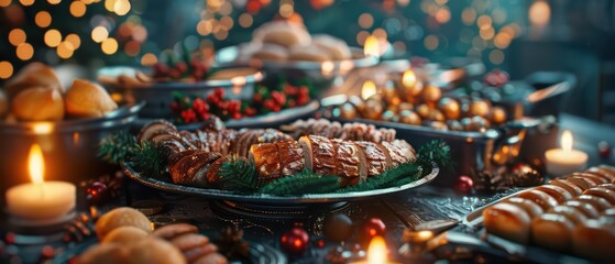 The holiday feast banner presents an ultramodern
