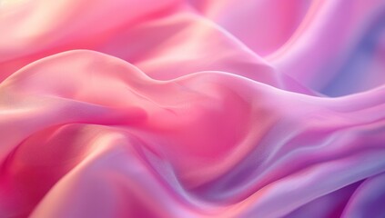 Obraz premium Ethereal silk waves in shades of pink, purple and peach, abstract textile background