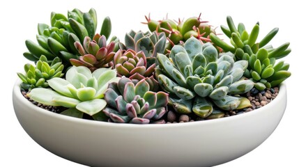 Fototapeta premium Succulent Garden in White Bowl
