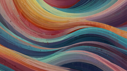 Fototapeta premium Abstract illustration background depicting swirling waves of energy that echo through a vortex with Pastel colors and flowing lines to convey movement and depth