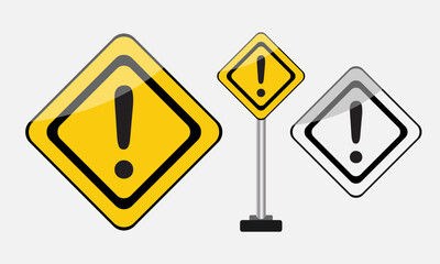 warning sign vector icons of danger caution and safety attention