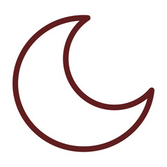 moon Vector Line Maroon Icon Design
