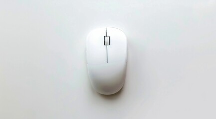 White Wireless Mouse on White Background. Generative ai.