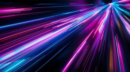 Neon Light Streaks Abstract Background