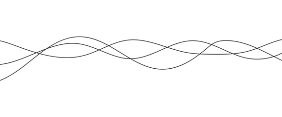 Thin line wavy background. . Vector curve wave seamless pattern background. Abstract thin gray and white wavy lines background.