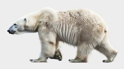 Fototapeta premium Side view photo of a polar bear isolated on transparent background