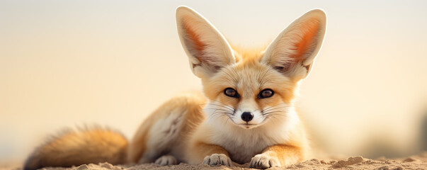 Fennec Fox Kit in Grassy Desert Habitat During Daytime