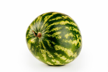 Watermelon with half isolated on white background.