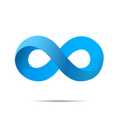 Mint 3D Infinity Symbol on white Background endless Vector Logo Design Concept of infinity for your web site design logo app UI EPS10.
