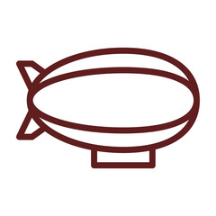 Zeppelin Vector Line Maroon Icon Design © Muhammad Rizwan