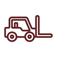 Forklift Vector Line Maroon Icon Design