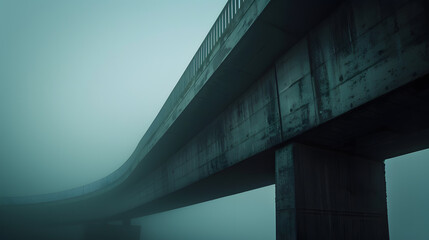 Obraz premium A long, empty road with a bridge in the background