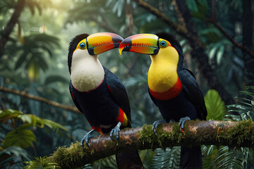 Naklejka premium wildlife stunning head of the Toucan bird is exquisitely detailed and beautiful