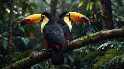 wildlife stunning head of the Toucan bird is exquisitely detailed and beautiful